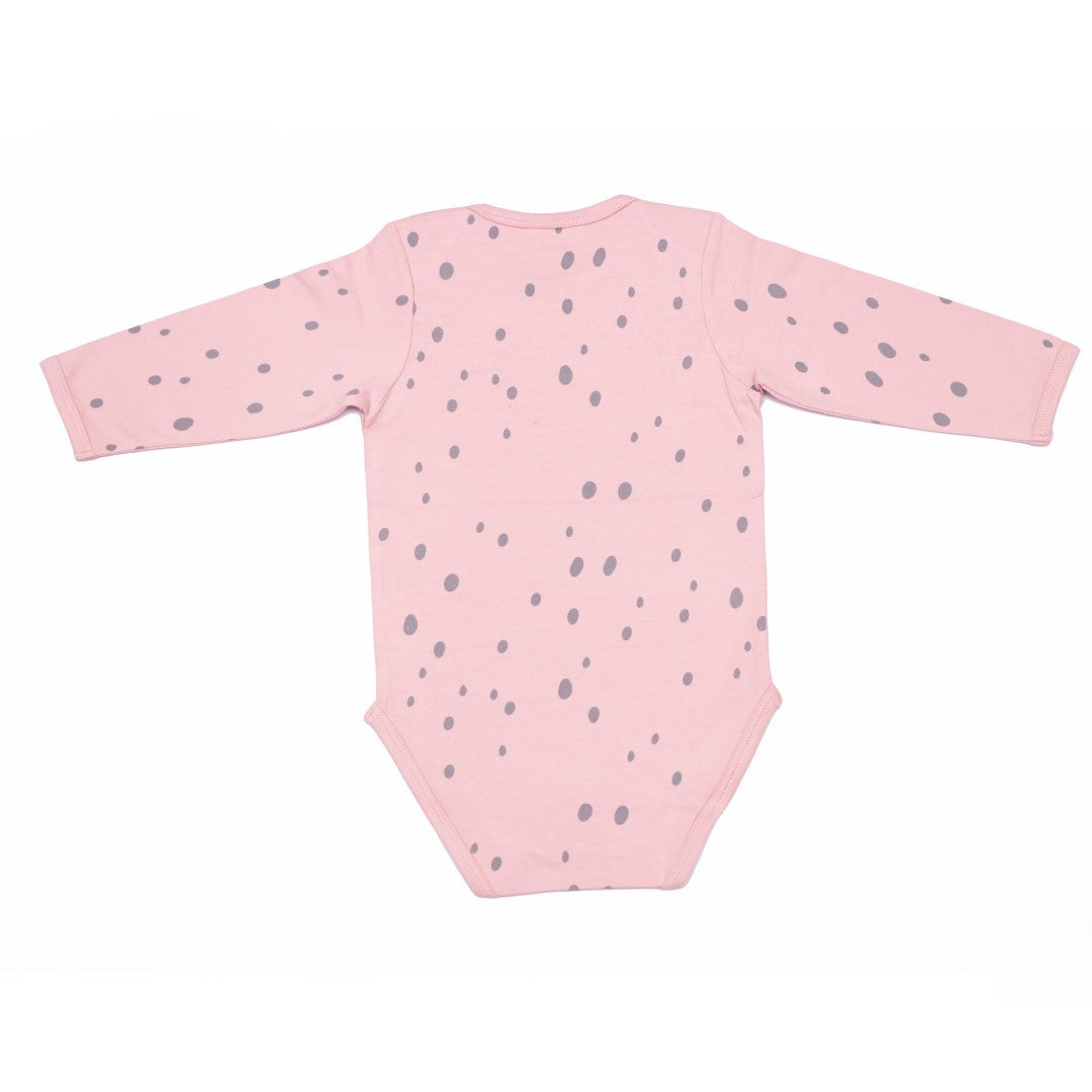 Organic Cotton Envelop Neck Bodysuit Blueberry Dots