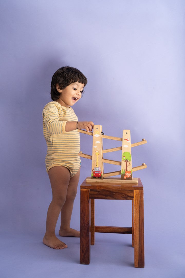 Organic Cotton Envelop Neck Bodysuit Blueberry Dots