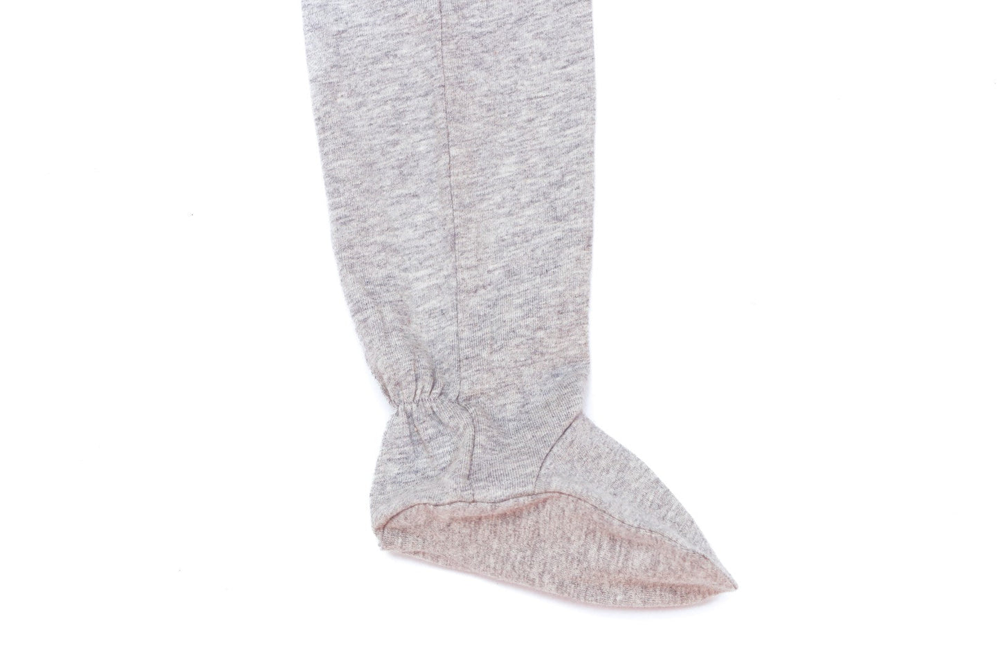 Organic Cotton Front Zipper Footie Grey Plain
