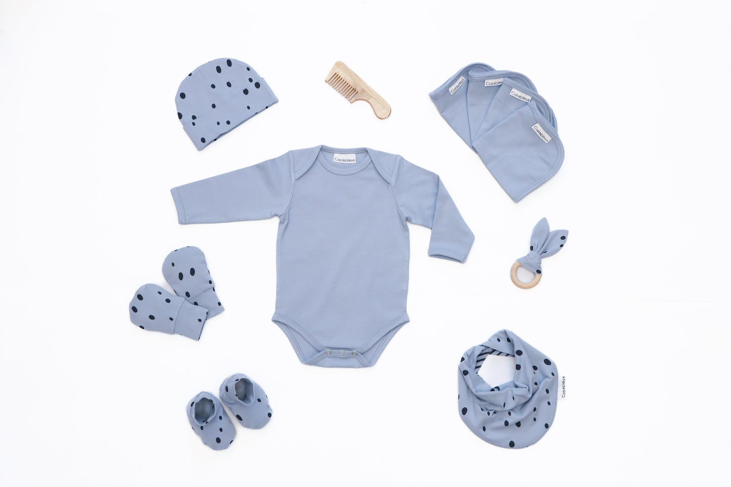 Organic Cotton Envelop Neck Bodysuit Pista
