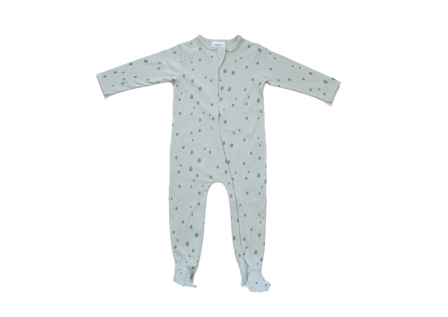 Organic Cotton Front Zipper Footie Pista Dot