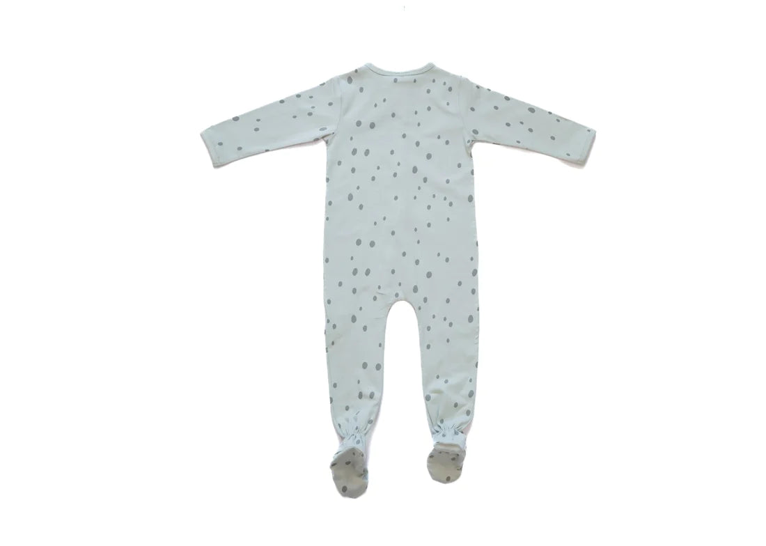 Organic Cotton Front Zipper Footie Pista Dot