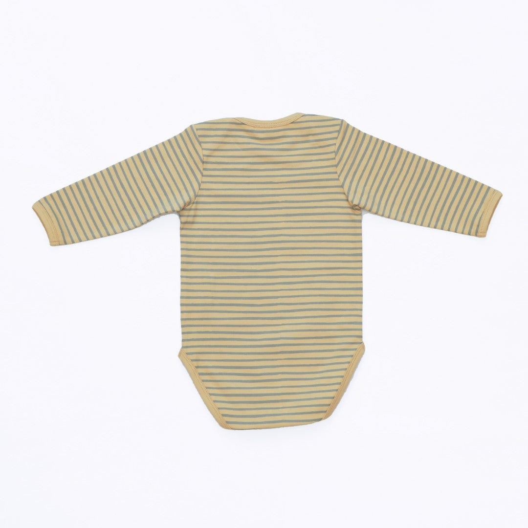 Organic Cotton Envelop Neck Bodysuit Sunshine Stripes