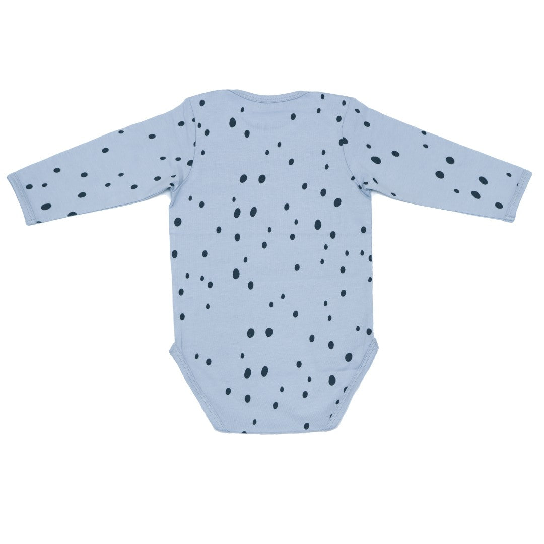 Organic Cotton Envelop Neck Bodysuit Blueberry Dots