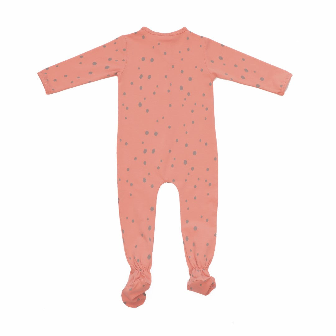 Organic Cotton Front Zipper Footie Melon Dot
