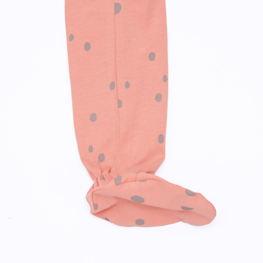 Organic Cotton Front Zipper Footie Melon Dot