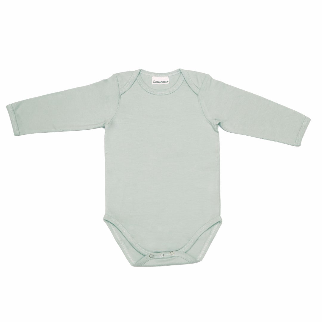 Organic Cotton Envelop Neck Bodysuit Pista Plain