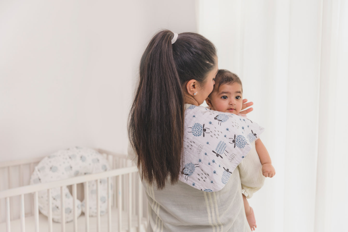 BURP CLOTH- Set of 2 - Sheep & Dalmatians - Whipper Seafoam