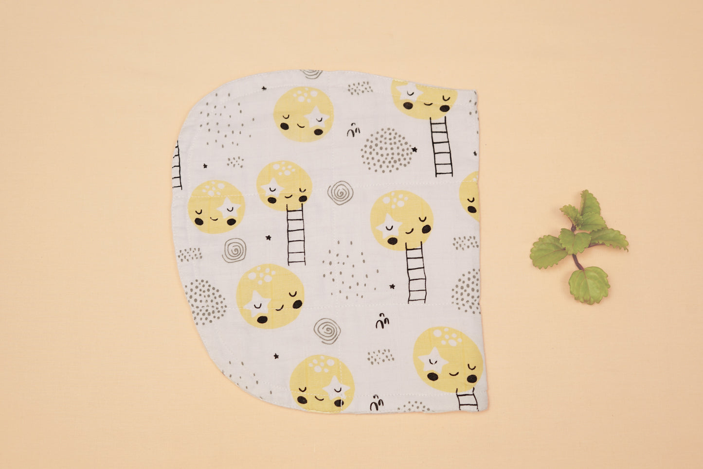 BURP CLOTH - Moon And The Starry Night - Lime & Lenomade