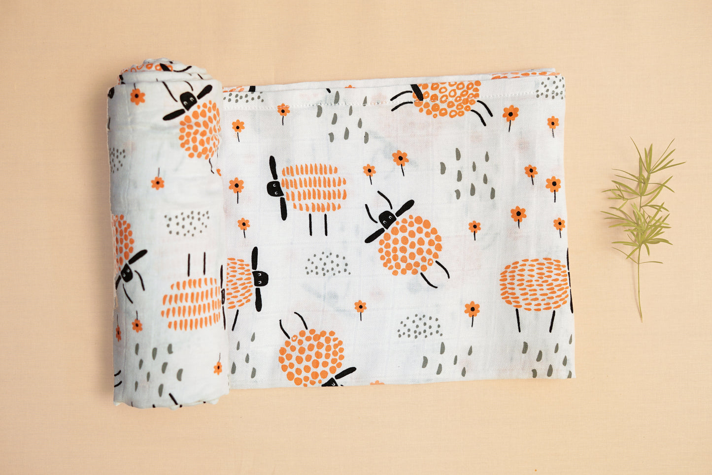 SWADDLE - Set of 2 - Sheep & Dalmatians - Butternut Squash