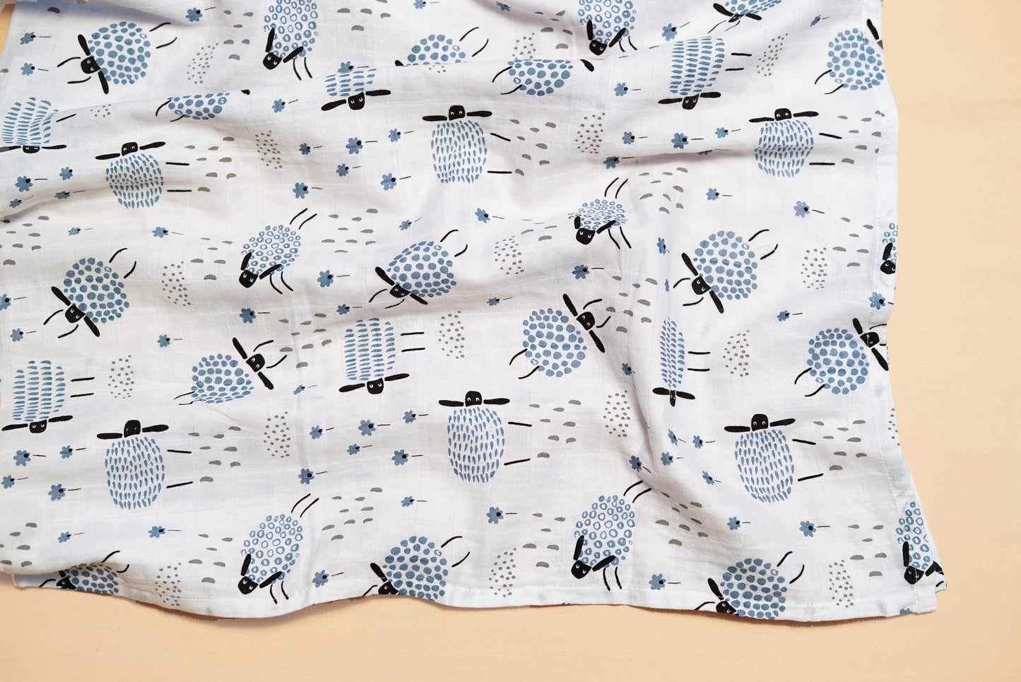 SWADDLE - Set of 2 - Sheep & Dalmatians - Blueberry Cream