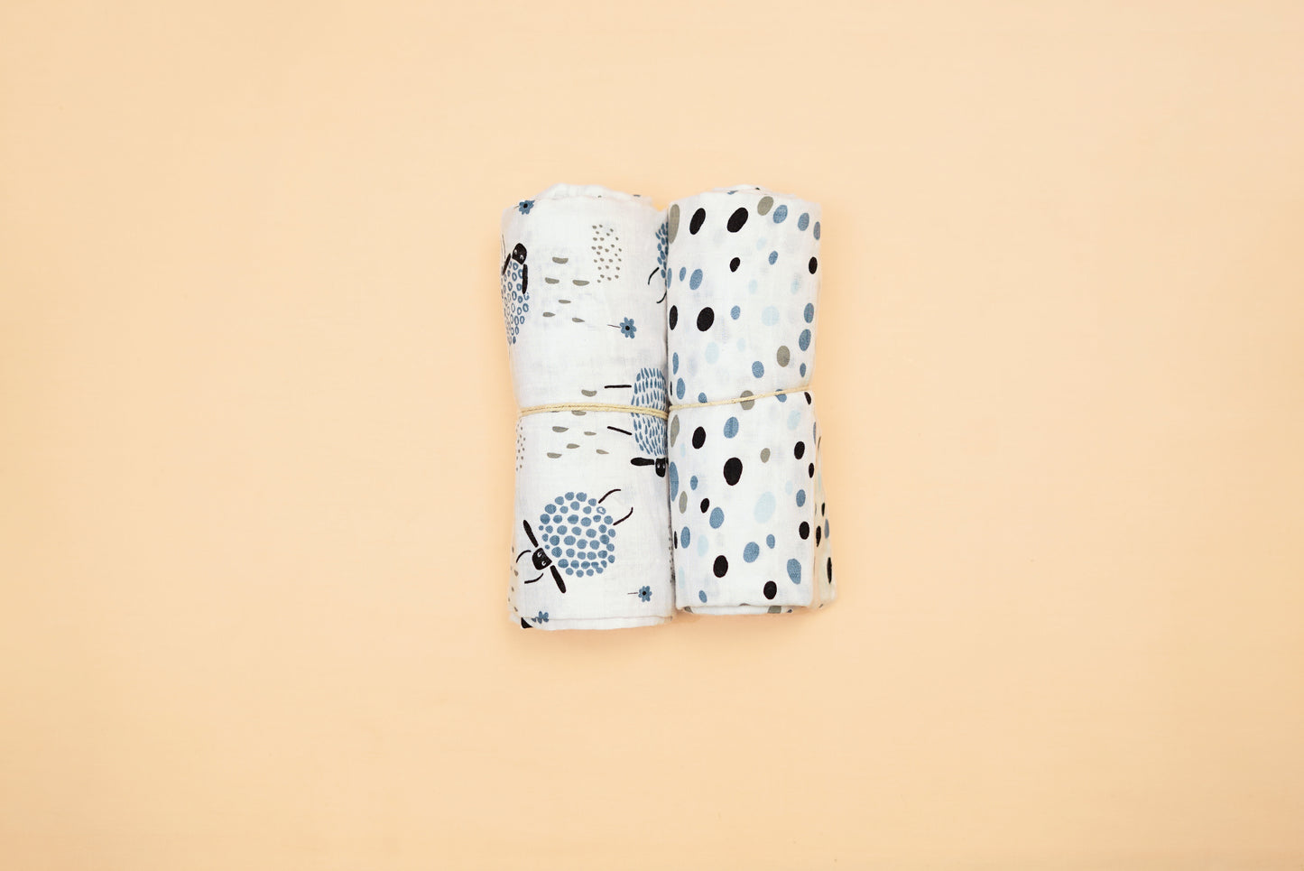 SWADDLE - Set of 2 - Sheep & Dalmatians - Blueberry Cream