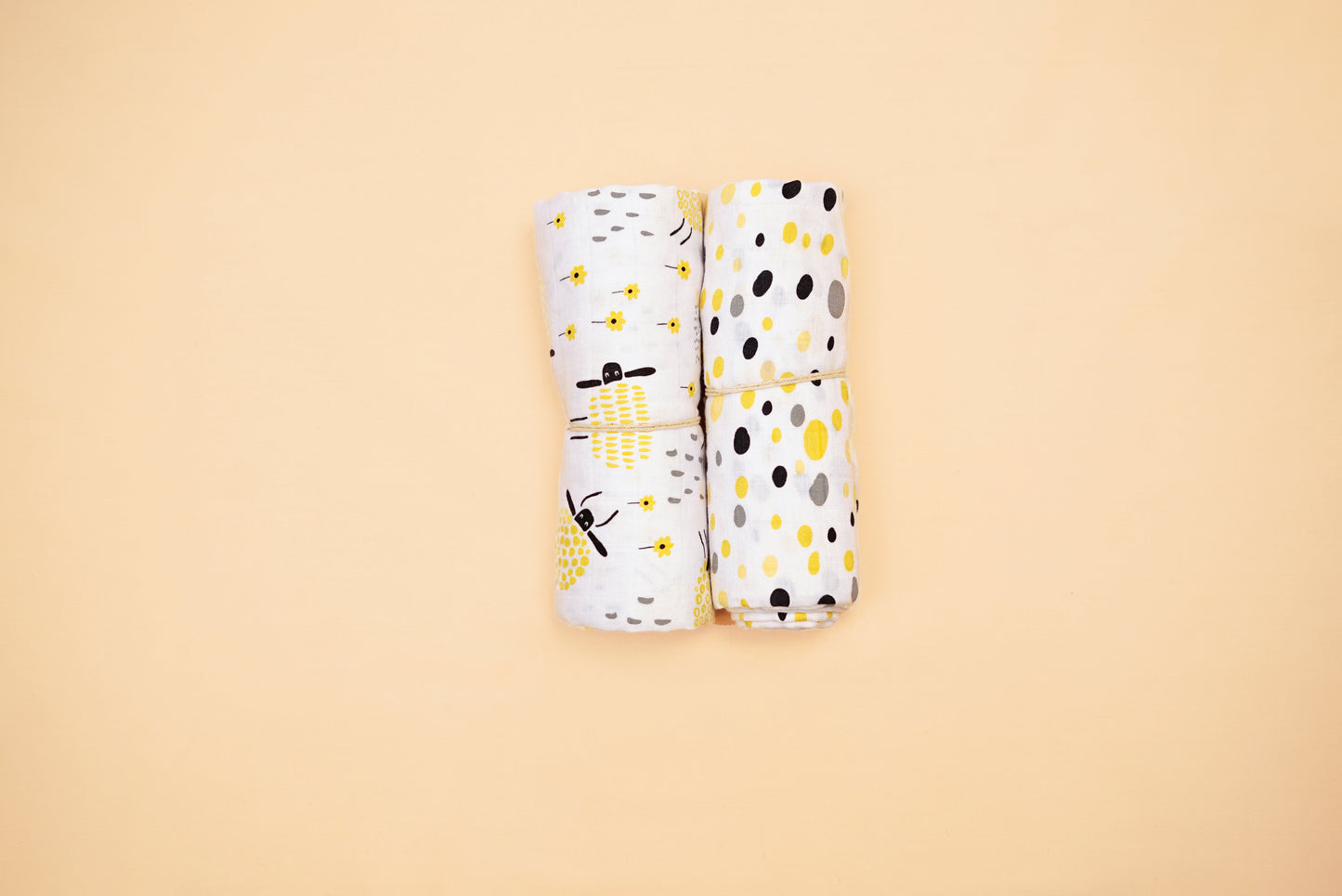 SWADDLE - Set of 2 - Sheep & Dalmatians - Lime & Lenomade