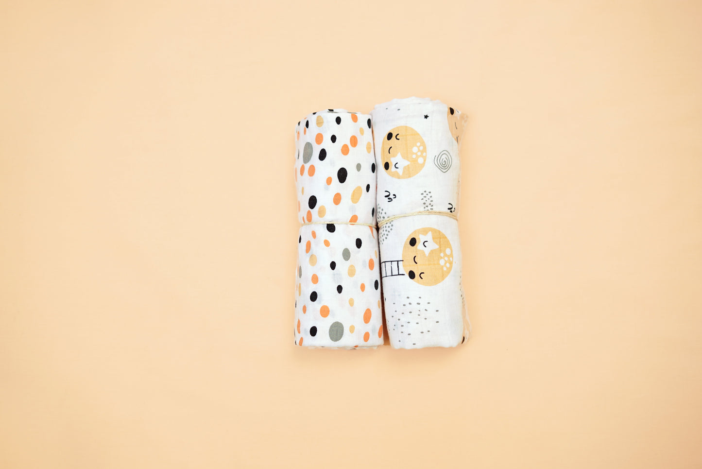 SWADDLE - Set of 2 - Moon & Dalmatians - Butternut Squash