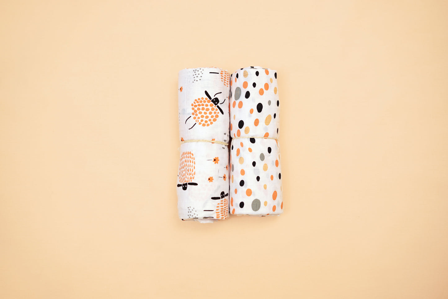 SWADDLE - Set of 2 - Sheep & Dalmatians - Butternut Squash