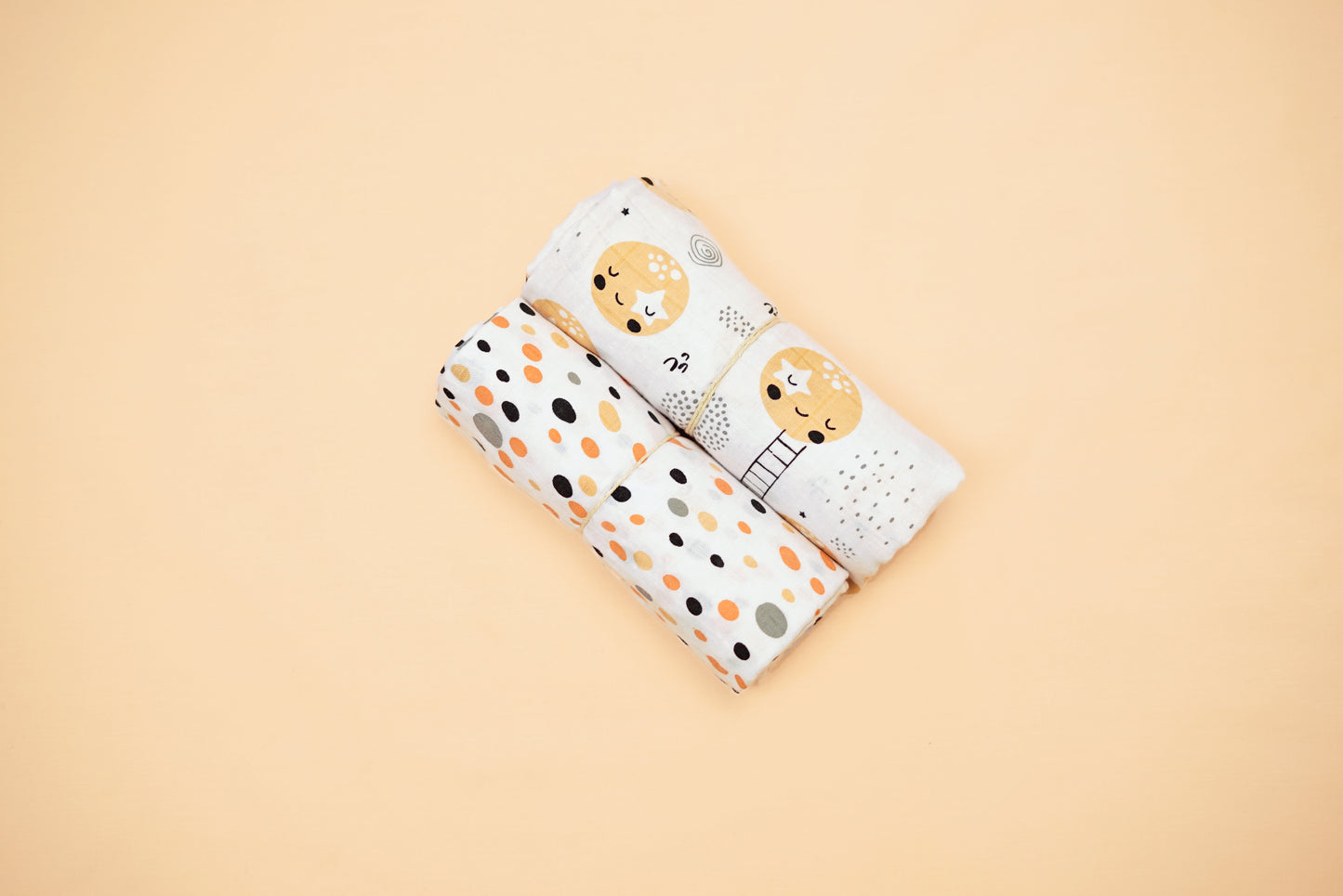 SWADDLE - Set of 2 - Moon & Dalmatians - Butternut Squash
