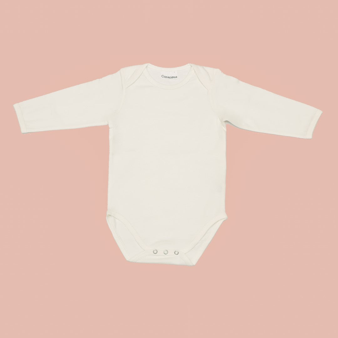 Organic Cotton Envelop Neck Bodysuit Pure White