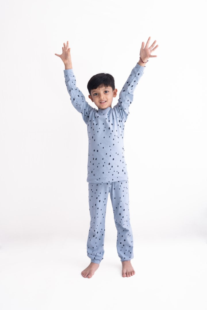 Organic Cotton Cord Set All over Print Blueberry Dot