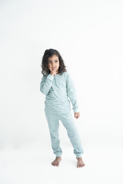 Organic Cotton Cord Set All over Print Pista Stripe