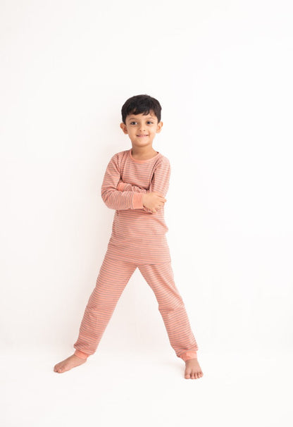 Organic Cotton Cord Set All over Print Melon Stripe