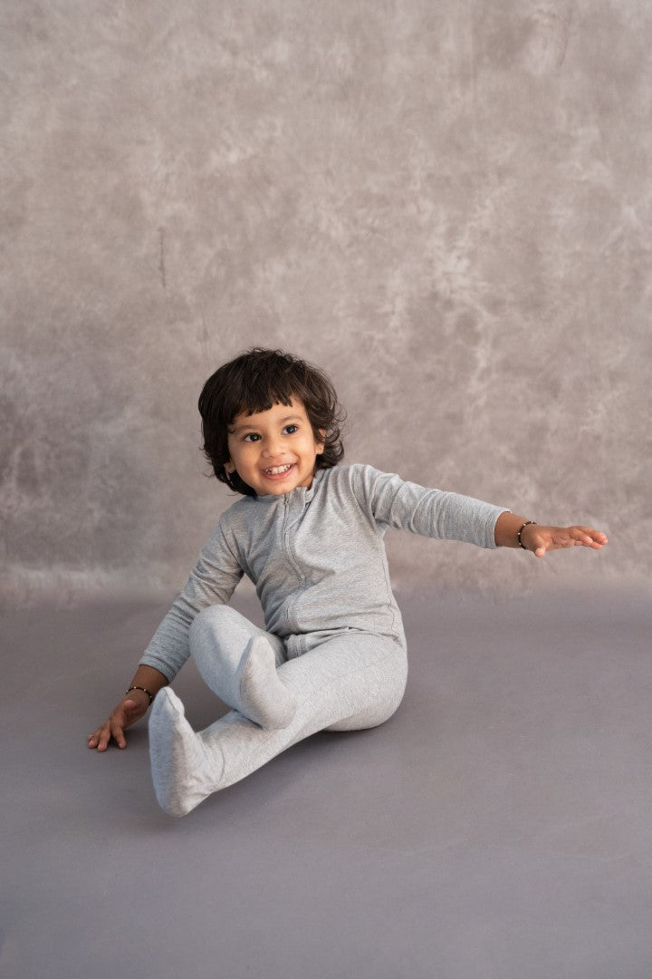 Organic Cotton Front Zipper Footie Sunshine Plain