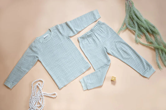 Organic Cotton Cord Set All over Print Pista Stripe