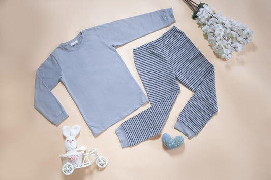 Organic Cotton Cord Set Bottom Print Bubblegum Stripe
