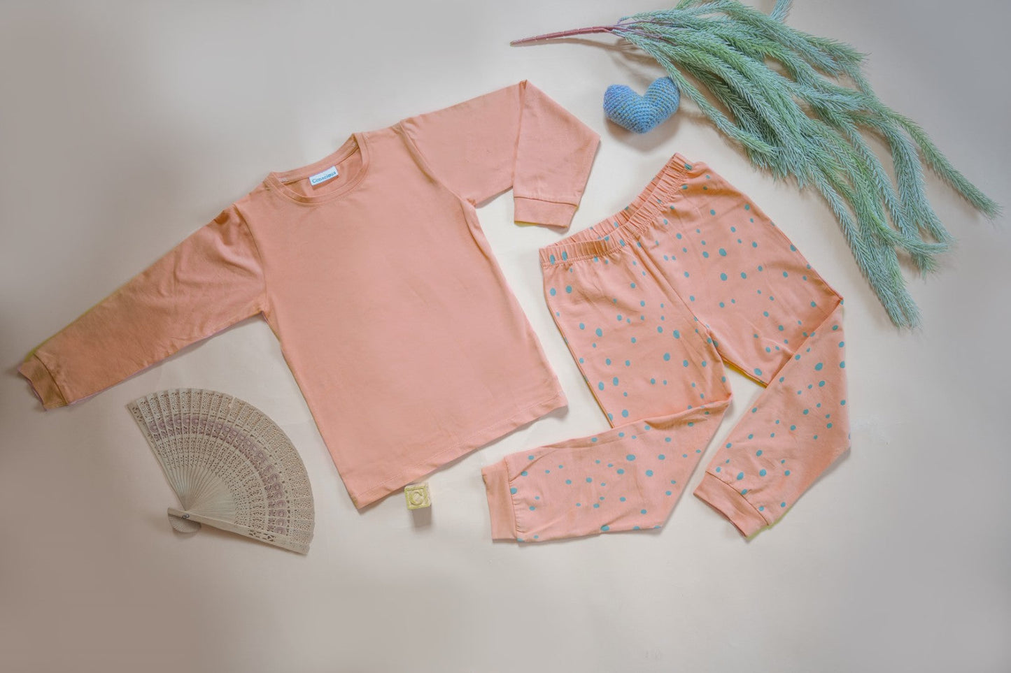 Organic Cotton Cord Set Bottom Print Melon Dot