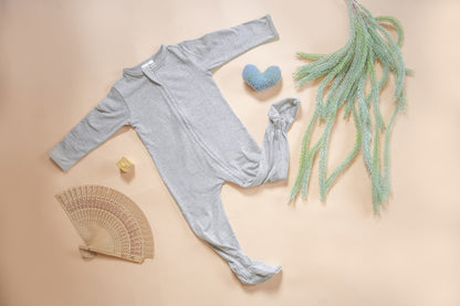 Organic Cotton Front Zipper Footie Sunshine Plain