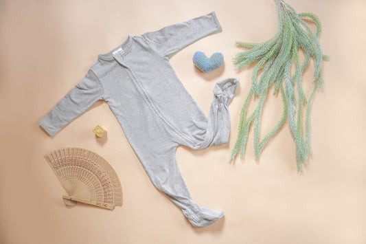 Organic Cotton Front Zipper Footie Sunshine Plain