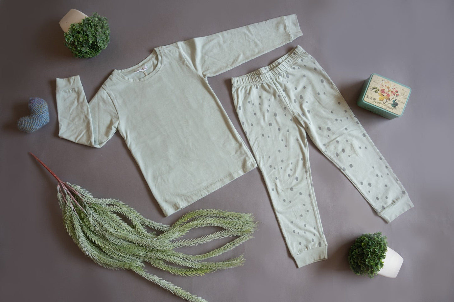 Organic Cotton Cord Set Bottom Print Pista Dot