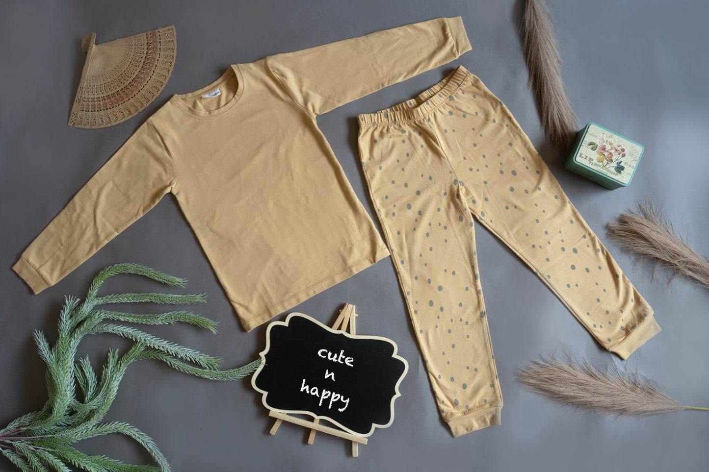 Organic Cotton Cord Set Bottom Print Sunshine Dot