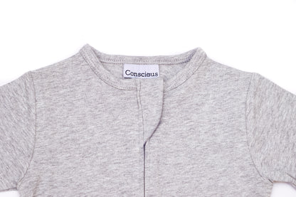 Organic Cotton Front Zipper Footie Sunshine Plain