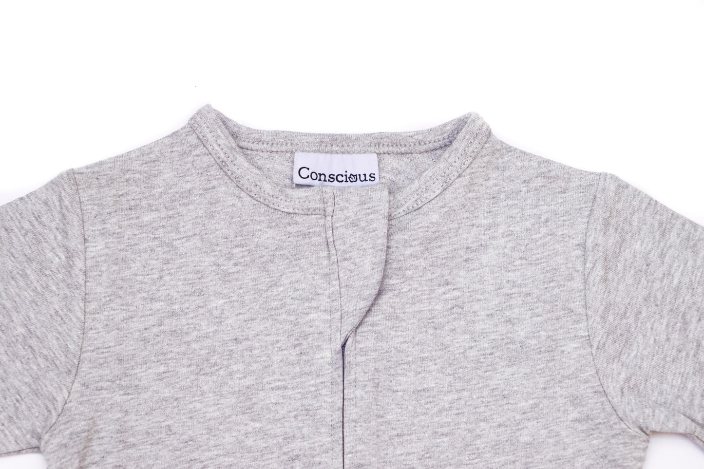 Organic Cotton Front Zipper Footie Sunshine Plain