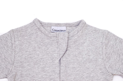 Organic Cotton Front Zipper Footie Sunshine Plain