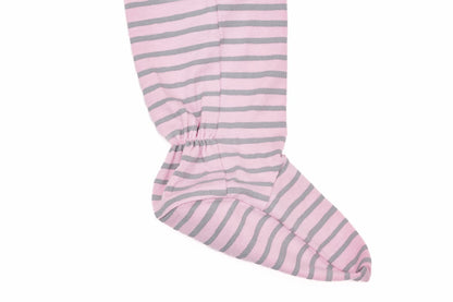 Organic Cotton Front Zipper Footie Bubblegum Stripe