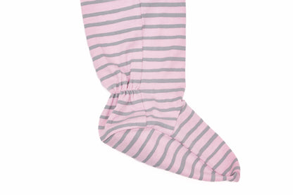 Organic Cotton Front Zipper Footie Bubblegum Stripe