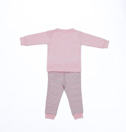 Organic Cotton Cord Set Bottom Print Grey Stripe