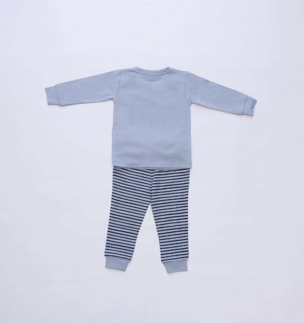 Organic Cotton Cord Set Bottom Print Bubblegum Stripe