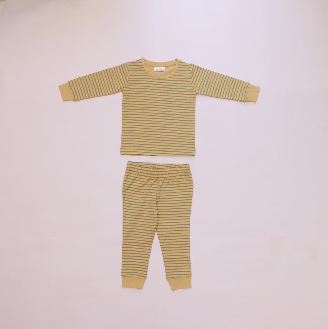 Organic Cotton Cord Set All over Print Sunshine Stripe