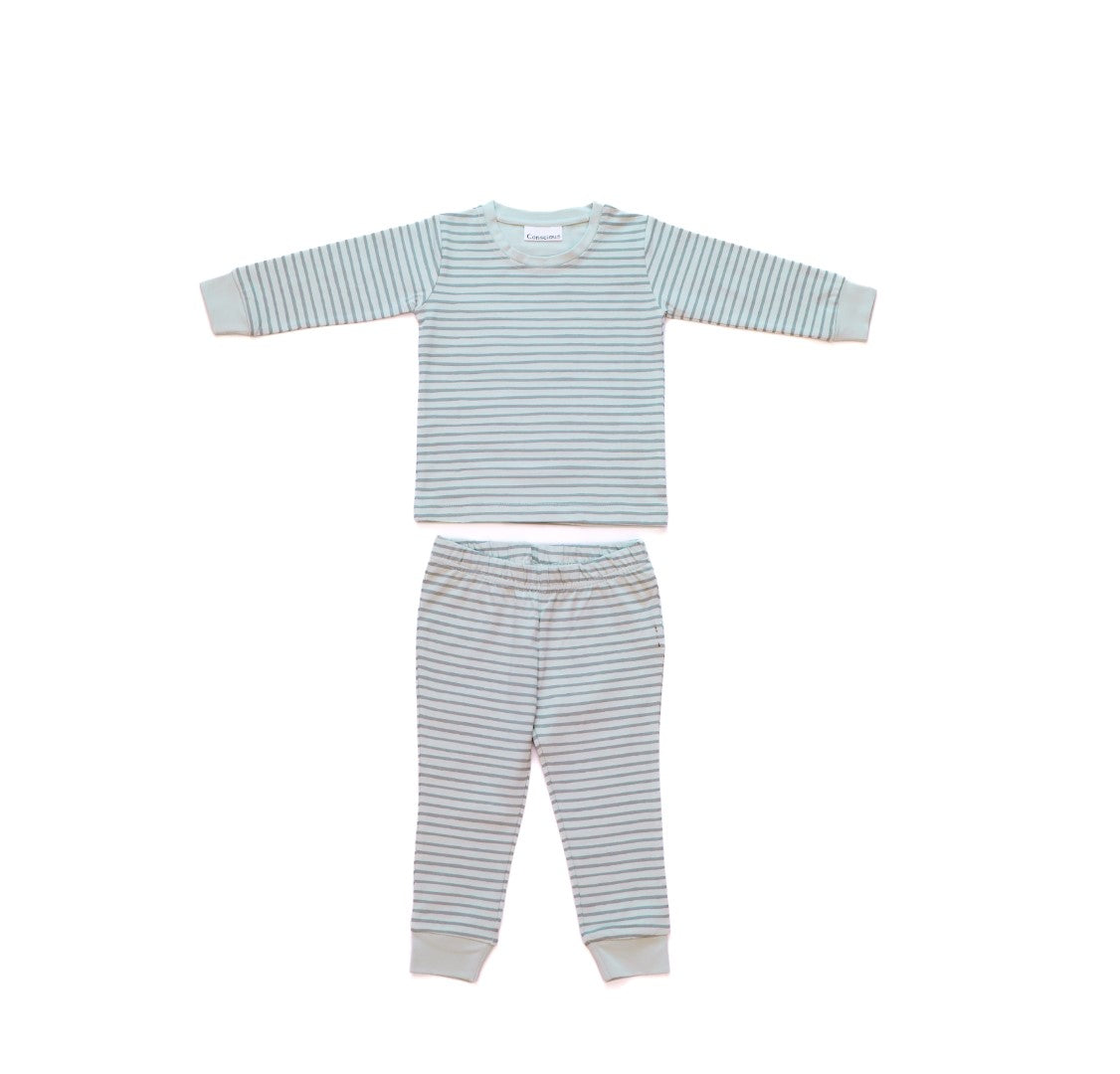 Organic Cotton Cord Set All over Print Pista Stripe