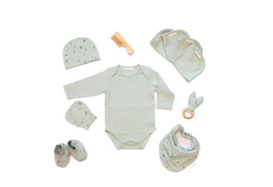 Organic Cotton Envelop Neck Bodysuit Blue