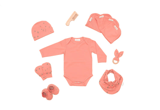 Organic Cotton Envelop Neck Bodysuit Melon