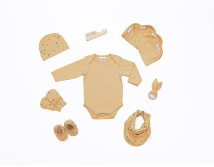 Organic Cotton Envelop Neck Bodysuit Yellow