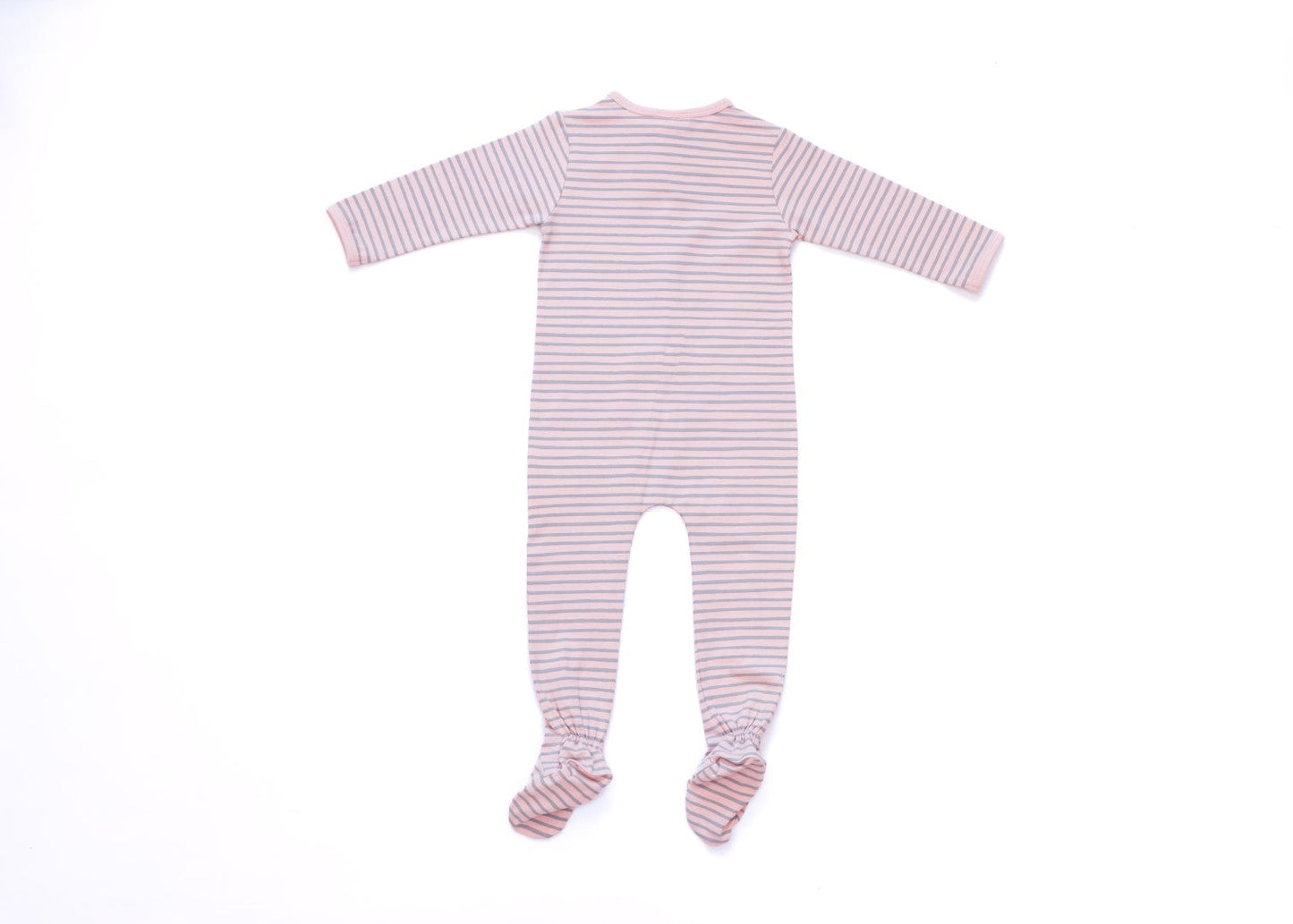 Organic Cotton Front Zipper Footie Bubblegum Stripe