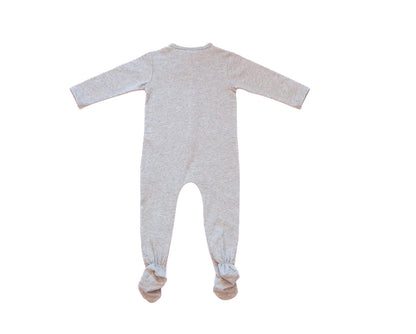 Organic Cotton Front Zipper Footie Bubblegum Stripe