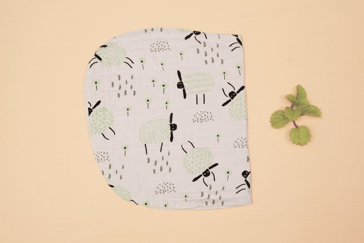BURP CLOTH  - Baa Baa That Sheep  - Whipper Seafoam