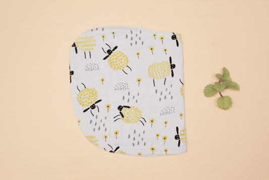 BURP CLOTH  - Baa Baa That Sheep  - Lime & Lenomade