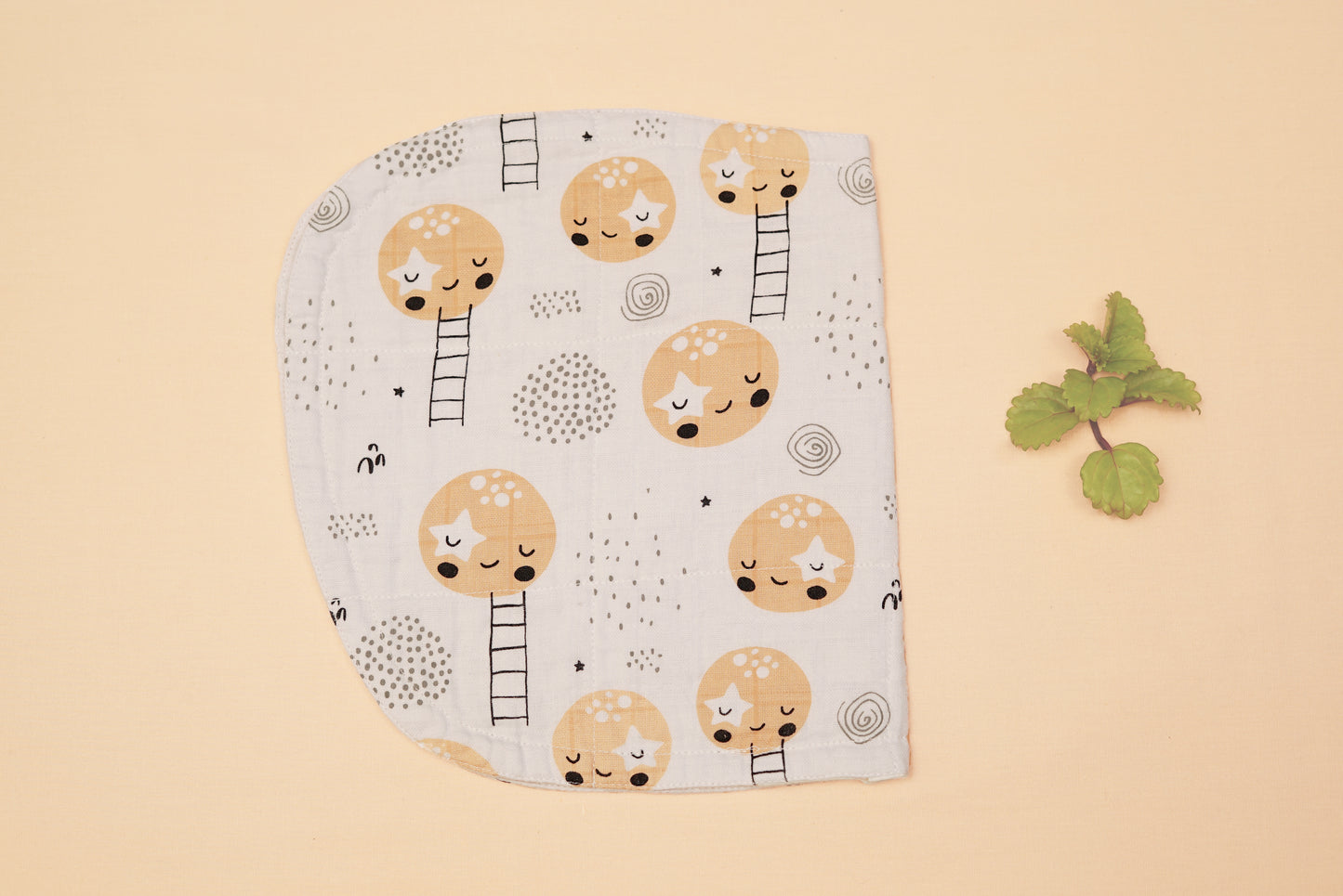 BURP CLOTH  - Moon And The Starry Night - Butternut Squash