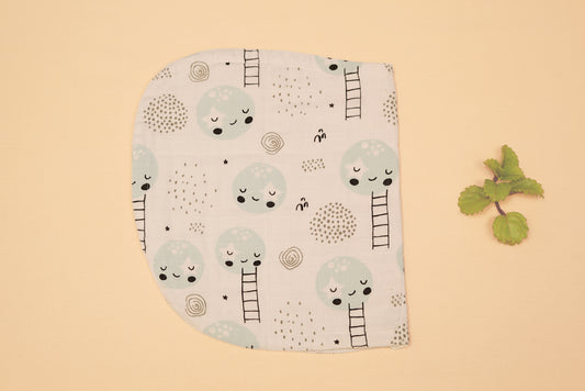 BURP CLOTH - Moon And The Starry Night - Blueberry Cream